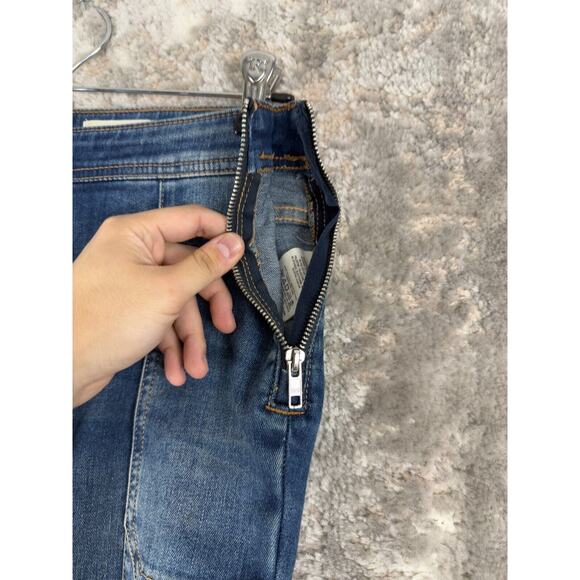 Anthropologie Pilcro Letterpress Sz 25 High-Rise Jeans Cropped Bootcut Side Zip - Picture 5 of 13